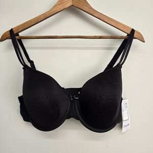 Chantelle Basic Invisible Memory Foam T-Shirt Bra 38D Black Underwire Minimalist